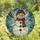 Winter Art Lovers' Glowing Stained Glass Snowman Ice Crystal Mosaic Pattern Stained Glass Suncatcher - 4