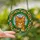 Cat Lovers' Vibrant Stained Glass Orange Tabby Cat Emerald Green Mosaic Jewel Tone Art Stained Glass Suncatcher - 2