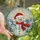 Winter Lovers' Tiffany Style Stained Glass Snowman Mosaic, Vibrant Reds, Icy Blue Winter Landscape Stained Glass Suncatcher - 1