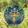 Forest Art Lovers' Jewel Tone Blue Mushroom Pine Tiffany Stained Glass Winter Aurora Mosaic Stained Glass Suncatcher - 4