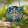 Forest Art Lovers' Jewel Tone Blue Mushroom Pine Tiffany Stained Glass Winter Aurora Mosaic Stained Glass Suncatcher - 2