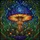 Fantasy Art Lovers' Cosmic Stained Glass Mushroom Galaxy Cap Mystical Forest Jewel Tone Mosaic Stained Glass Suncatcher - 7