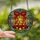 Holiday Art Enthusiasts' Tiffany Stained Glass Christmas Bell Ruby Red Golden Yellow Sapphire Blue Pattern Stained Glass Suncatcher - 2