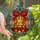 Holiday Art Enthusiasts' Tiffany Stained Glass Christmas Bell Ruby Red Golden Yellow Sapphire Blue Pattern Stained Glass Suncatcher - 1