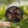 Fantasy Art Lovers' Tiffany Stained Glass Witch Hat House Black Cat Amber Violet Mosaic Stained Glass Suncatcher - -C5GdmB8jM