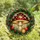 Nature Lovers' Vibrant Stained Glass Mushroom Holly Ornament Golden Glow Mosaic Stained Glass Suncatcher - gYkawDib0z