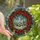 Christmas Lovers' Glowing Tiffany Stained Glass Poinsettia Wreath Red Green Gold Blue Winter Stained Glass Suncatcher - Rme3vv8J2Y