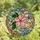Nature Lovers' Intricate Tiffany Stained Glass Pink Cherry Blossom & Emerald Green Botanical Art Stained Glass Suncatcher - 4