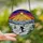 Mountain & Art Lovers' Tiffany Glass Skier Silhouette Snowy Peaks Jewel Tone Sunrise Mosaic Stained Glass Suncatcher - oma75rtWAu