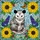 Nature Lovers' Jewel Tone Stained Glass Opossum Floral Garden Mosaic Art Stained Glass Suncatcher - 7