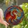Fantasy Enthusiasts' Tiffany Style Stained Glass Majestic Roaring Dragon Fiery Jewel Tone Celestial Mosaic Stained Glass Suncatcher - 1