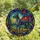 Great Dane Lovers' Vibrant Tiffany Stained Glass Dog Mosaic Geometric Floral Blues Reds Greens Art Stained Glass Suncatcher - 26q8TKcSUY