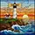 Lighthouse Lovers' Vibrant Tiffany Stained Glass Seascape Art Blue Yellow Orange Jewel Tones Stained Glass Suncatcher - 7