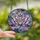 Art Lovers' Full Frame Tiffany Stained Glass Lotus Bloom Violet Emerald Gold Intricate Pattern Stained Glass Suncatcher - 2