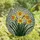 Nature Lovers' Intricate Stained Glass Daffodil Floral Mosaic Yellow Orange Green Blue Stained Glass Suncatcher - 4