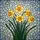 Nature Lovers' Intricate Stained Glass Daffodil Floral Mosaic Yellow Orange Green Blue Stained Glass Suncatcher - 7