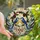 Art & Nature Enthusiasts' 8K Tiffany Stained Glass Bluebirds Winter Holly Heart Mosaic Stained Glass Suncatcher - 1