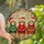 Cat Lovers' Festive Stained Glass Three Tabby Cats Santa Hat Sweater Gift Box Red Green Gold Mosaic Stained Glass Suncatcher - CsrvVG2WyG