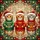 Cat Lovers' Festive Stained Glass Three Tabby Cats Santa Hat Sweater Gift Box Red Green Gold Mosaic Stained Glass Suncatcher - 7