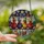 Holiday Chicken Lovers' Tiffany Style Stained Glass Winter Chickens, Knitted Hats Sweaters, Glowing Snowflake Jingle Bells Stained Glass Suncatcher - 2