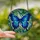 Nature Lovers' Tiffany Stained Glass Morpho Butterfly Electric Blue Cobalt Aqua Jewel Tones Intricate Mosaic Pattern Stained Glass Suncatcher - 2