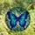 Nature Lovers' Tiffany Stained Glass Morpho Butterfly Electric Blue Cobalt Aqua Jewel Tones Intricate Mosaic Pattern Stained Glass Suncatcher - 4