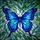 Nature Lovers' Tiffany Stained Glass Morpho Butterfly Electric Blue Cobalt Aqua Jewel Tones Intricate Mosaic Pattern Stained Glass Suncatcher - 7