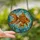 Aquatic Art Lovers' Glowing Goldfish Tiffany Stained Glass Amber Golden Orange Mosaic Pattern Stained Glass Suncatcher - 2