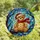 Holiday Enthusiasts' Cute Smiling Teddy Bear Stained Glass Mosaic with Multi-Colored Christmas Lights and Frosted Winter Sky Stained Glass Suncatcher - 45CgMRnf5I