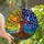 Art Lovers' Tiffany Style Tree of Life Day Night Sapphire Blue Yellow Orange Mosaic Stained Glass Suncatcher - 1