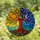 Art Lovers' Tiffany Style Tree of Life Day Night Sapphire Blue Yellow Orange Mosaic Stained Glass Suncatcher - 4