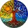 Art Lovers' Tiffany Style Tree of Life Day Night Sapphire Blue Yellow Orange Mosaic Stained Glass Suncatcher - 7