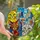 Cat Lovers' Intricate Stained Glass Jewel Tone Yellow Orange Lavender Cats Peeking Urban Mosaic Stained Glass Suncatcher - 1