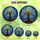 Halloween Mystics' Tiffany Style Gnarled Tree, Luminous Blue Canopy, Glowing Jack-O-Lanterns, Celestial Mosaic Stained Glass Suncatcher - 6