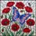 Nature Lovers' Iridescent Butterfly Stained Glass Art with Red Poppies & Mosaic Background Stained Glass Suncatcher - 7