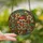 Nature Lovers' Vibrant Tiffany Stained Glass Woodland Mushroom & Floral Mosaic Pattern in Fiery Orange, Emerald Green, Cream Jewel Tones Stained Glass Suncatcher - 2