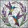 Women's Vibrant Stained Glass Hummingbirds Purple Blue Yellow Orange Pink Floral Mosaic Art Stained Glass Suncatcher - 7