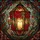 Winter Art Enthusiasts' Glowing Stained Glass Lantern Poinsettia Holly Mosaic Jewel Tones Stained Glass Suncatcher - 7
