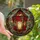 Winter Art Enthusiasts' Glowing Stained Glass Lantern Poinsettia Holly Mosaic Jewel Tones Stained Glass Suncatcher - 1