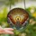 Spiritual Seekers' Radiant Stained Glass Buddha Golden Sun Autumn Leaves Jewel Tones Stained Glass Suncatcher - 2