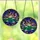 Nature Lovers' Emerald Gold Pink Stained Glass Mountain Peaks Celestial Mosaic Pattern Stained Glass Suncatcher - 3