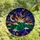 Nature Lovers' Emerald Gold Pink Stained Glass Mountain Peaks Celestial Mosaic Pattern Stained Glass Suncatcher - 4
