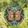 Nature Lovers' Tiffany Stained Glass Butterfly Jewel Mosaic, Sky Blue Peach Emerald Amber Gems Stained Glass Suncatcher - XTwDanR3gW
