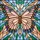 Nature Lovers' Tiffany Stained Glass Butterfly Jewel Mosaic, Sky Blue Peach Emerald Amber Gems Stained Glass Suncatcher - 7