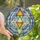 Art Enthusiast's Tiffany Style Stained Glass Geometric Triangle Stack Ethereal Sky Jewel Tones Stained Glass Suncatcher - 1