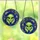 Sci-Fi Art Fans' Tiffany Glass Alien Head Vibrant Lime Green Deep Blue Cosmic Nebula Design Stained Glass Suncatcher - 3