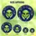Sci-Fi Art Fans' Tiffany Glass Alien Head Vibrant Lime Green Deep Blue Cosmic Nebula Design Stained Glass Suncatcher - 6
