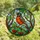 Nature Lovers' Intricate Tiffany Stained Glass American Robin Forest Mosaic Jewel Tones Stained Glass Suncatcher - 4