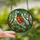 Nature Lovers' Intricate Tiffany Stained Glass American Robin Forest Mosaic Jewel Tones Stained Glass Suncatcher - 2