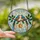 Art Lovers' Edge-to-Edge Tiffany Glass Jewel Tone Blue Orange Birds Holly Berry Frost Mosaic Stained Glass Suncatcher - 2